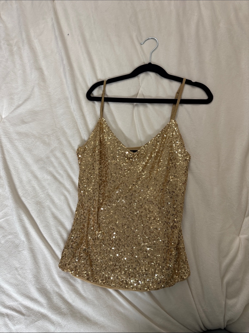 Vintage y2k The Limited Gold Sequin Cami Tank Top size s/m